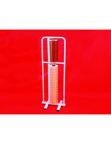 PORTARROLLO METAL SUELO VERT.CORTA PAPEL BOBINAS 64-32 CM