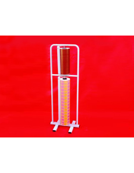 PORTARROLLO METAL SUELO VERT.CORTA PAPEL BOBINAS 64-32 CM