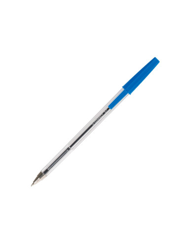 BOLIGRAFO TRANSPARENTE Q-CON AZUL MEDIO KF26039