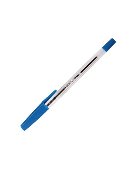 BOLIGRAFO TRANSPARENTE Q-CON AZUL MEDIO KF26039