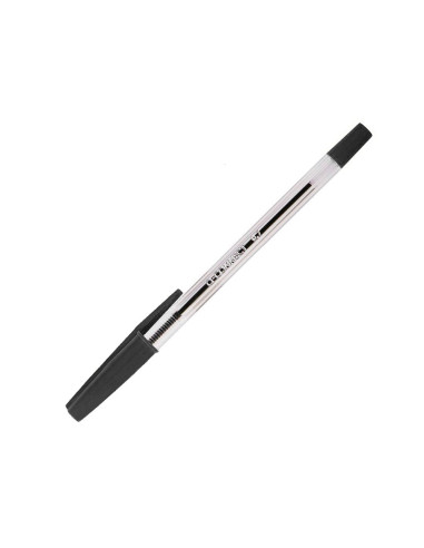 BOLIGRAFO TRANSPARENTE Q-CON NEGRO MEDIO KF26040