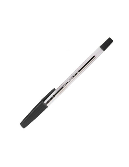 BOLIGRAFO TRANSPARENTE Q-CON NEGRO MEDIO KF26040