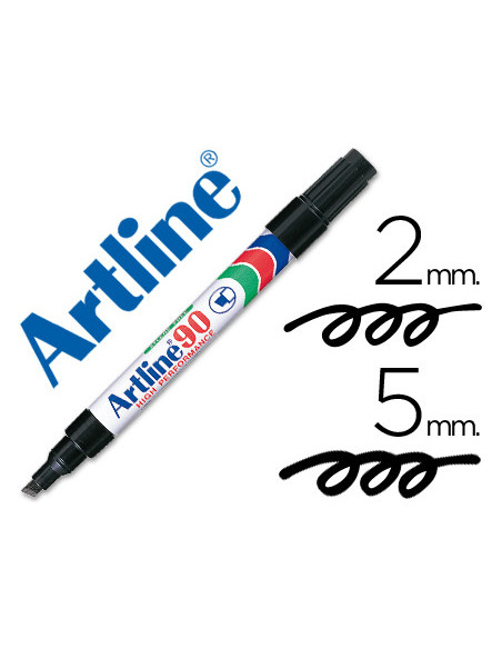 ROTULADOR ARTLINE MARCADOR PERM.EK-90 NEGRO PUNTA BISELADA 5 MM PAPEL