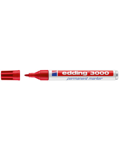 ROTULADOR EDDING MARCADOR PERM.3000 ROJO PUNTA RED.3 MM