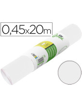 ROLLO ADHESIVO LIDERPAPEL UNICOLOR BLANCO BRILLO ROLLO 0,45 X 20 MT