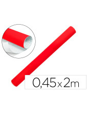 ROLLO ADHESIVO LIDERPAPEL UNICOLOR ROJO BRILLO ROLLO 0,45 X 2 MT RO21