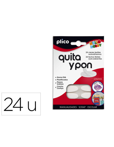 VELCRO AUTOADHESIVO REDONDO PLICO QUITA Y PON 24 CIERRES