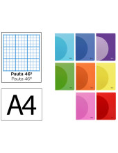CUADERNO GRAP. 360 A4 T.PLASTICO RAYA Nº 46 48H. 90GR SURT.