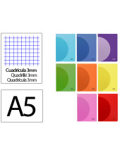 CUADERNO GRAP. 360 A5 T.PLASTICO 3MM 48H. 90GR. SURT.