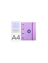 CARPETA RECAMBIO SOLAPA ANTARTIK A4 5MM FORRADA 4AN.40MM LAVANDA 2