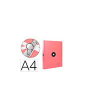 CARPETA ANTARTIK A4 FORRADA 4 ANILLAS 25MM REDONDAS CORAL 2