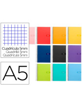 CUADERNO ESP. CRAFTY A5 T.FORRADA 5MM 80H 90GR.COL. SURT.