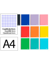 CUADERNO ESPIRAL LIDERPAPEL FOLIO WITTY TAPA DURA 140H 75GR CUADRO 4