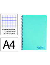 CUADERNO ESP. WONDER A4 T.PLASTICO 4MM 80H 90GR. VE. *74929