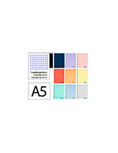 CUADERNO ESP. WONDER A5 T.PLASTICO 4MM 80H. 90GR. COL.SURT. 2