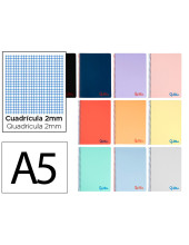 CUADERNO ESP. WONDER A5 T.PLASTICO MILIMETRADO 2,5MM 120H 90GR. SURT.