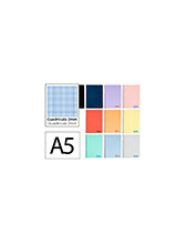 CUADERNO ESP. WONDER A5 T.PLASTICO MILIMETRADO 2,5MM 120H 90GR. SURT. 2