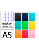 CUADERNO ESP. JOLLY A5 T.FORRADA 5MM 5B 6T.140H.75GR. SURT *74840