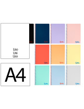 CUADERNO ESP. WONDER A4 T.PLASTICO LISO 80H 90GR. COL. SURT.