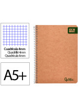 CUADERNO ESP. ECOUSE A5 T.CARTON RECICLADO KRAFT 4MM 80H. 60GR.