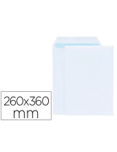 SOBRE LIDERPAPEL BOLSA BLANCO 260X360 MM SOLAPA TIRA SILICONA 250UD