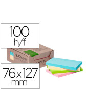 BLOC NOTAS ADH. QUITA PON Q-CON.76X127MM 100% PAPEL RECICL PASTELES