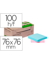 BLOC NOTAS ADH. QUITA PON Q-CON.76X76MM 100% PAPEL RECI PASTELES