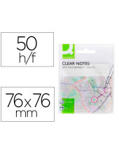 BLOC NOTAS ADH. QUITA PON Q-CON.76X76MM PLAST.TRANSLUCIDO BL.50H.