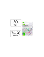 BLOC NOTAS ADH. QUITA PON Q-CON.76X76MM PLAST.TRANSLUCIDO BL.50H. 2