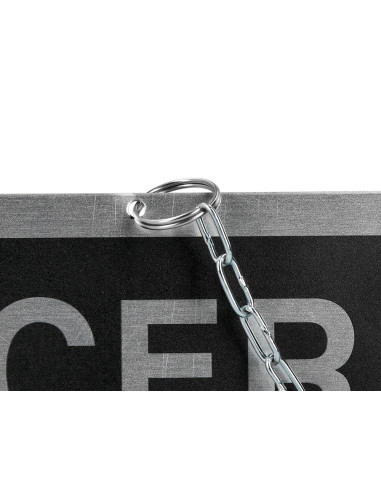 LETRERO METALICO ABIERTO Y CERRADO CADENA Y VENTOSA COLGAR 74X232MM