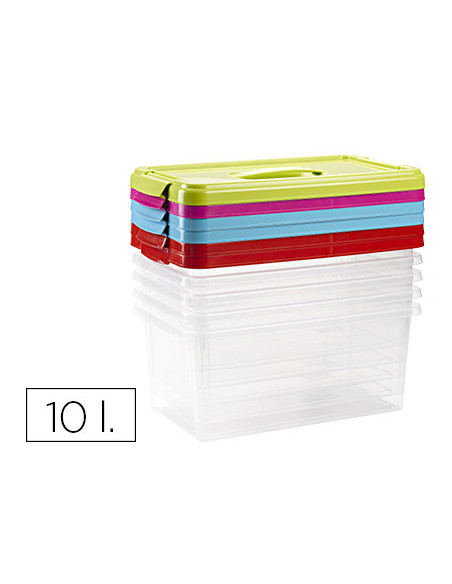 CAJA MULTIUSOS PLASTICO 10 L N 24 T.DE ASA 385X230X175 MM