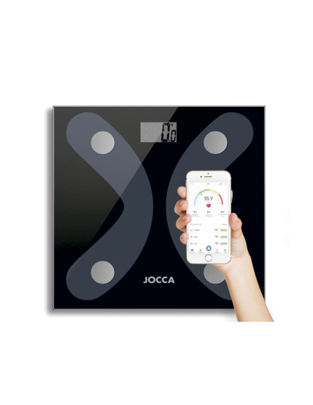 BASCULA BAÑO JOCCA 150KG MIDE GRASA CORPORAL MEMORIA