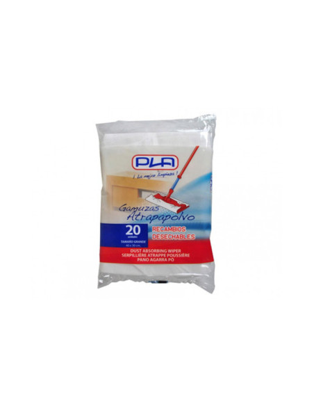 RECAMBIO MOPA PLA ATRAPAPOLVO DESECHABLE GRANDE 40X30 CM BOLSA 20UD