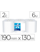 PAPEL SECAMANOS AMOOS 2 CAPAS 190 MM X 130 MT PAQ.6 ROLLOS J621316