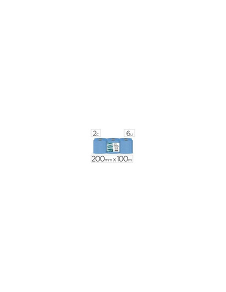 PAPEL SECAMANOS AMOOS 2 CAPAS 200MM.X 100 MT AZ. 6 ROLLOS J611001