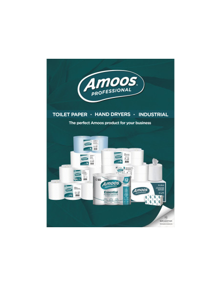PAPEL SECAMANOS AMOOS INDUSTRIAL 2 CAPAS 32G/M2 BL.90MT.PAQ 6 ROLLOS