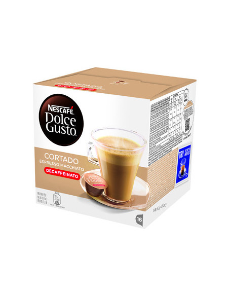CAFE DOLCE GUSTO CORTADO DESCAFEINADO CAJA MONODOSIS 16 UNIDADES