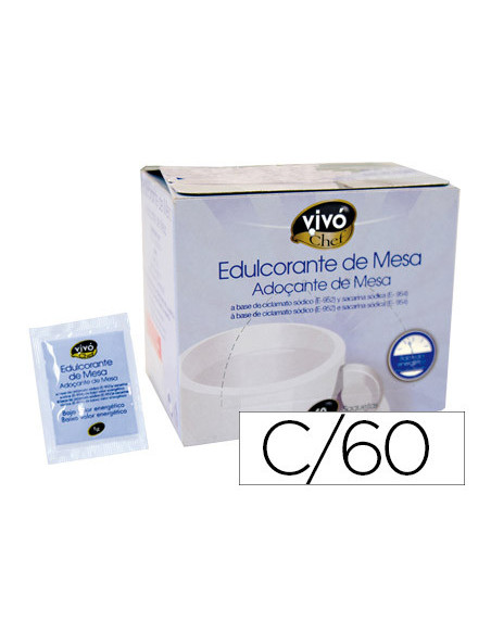 EDULCORANTE VIVOCHEF DE FACIL DISOLUCION CAJA DE 60 SOBRES 75073