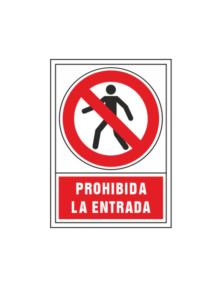 PICTOGRAMA SYSSA SEÑAL PROHIBICION PROHIBIDA ENTRADA PVC 245X345 MM