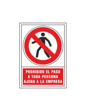 PICTO SEÑAL PROHIBIDO PASO PERSONA AJENA A PVC 245X345 MM