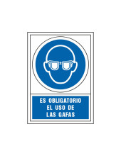 PICTO SEÑAL OBLIGATORIO USO LAS GAFAS PVC 245X345 MM