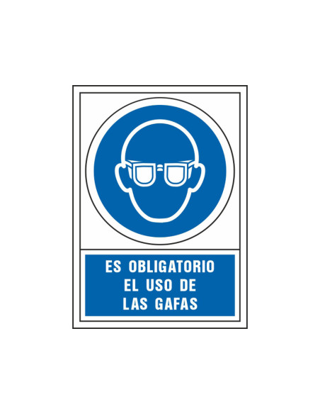 PICTO SEÑAL OBLIGATORIO USO LAS GAFAS PVC 245X345 MM