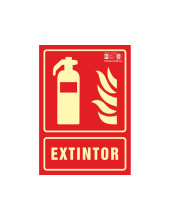 PICTOGRAMA SYSSA SEÑAL DE EXTINTOR EN PVC FOTOLUMINISCENTE 210X297 MM