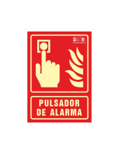 PICTO SEÑAL PULSADOR ALARMA PVC FOTOLUMINISCENTE 210X297 MM