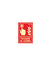 PICTO SEÑAL PULSADOR ALARMA PVC FOTOLUMINISCENTE 210X297 MM 2