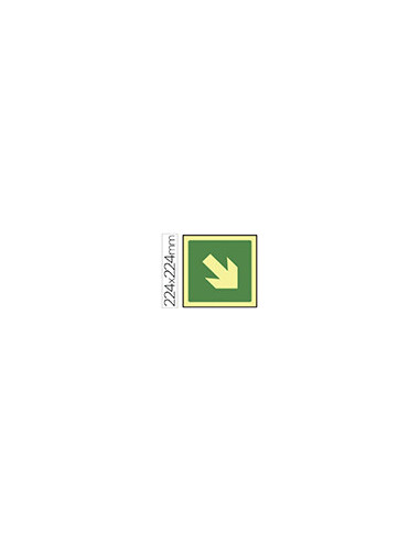 PICTOGRAMA SYSSA SEÑAL VIA EVACUACION PVC FOTOLUMINISCENTE 224X224 MM