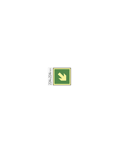 PICTOGRAMA SYSSA SEÑAL VIA EVACUACION PVC FOTOLUMINISCENTE 224X224 MM