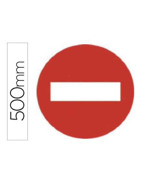 PICTO SEÑAL VIAL ENTRADA PROHIBIDA ACERO GALVANIZADO 500 MM