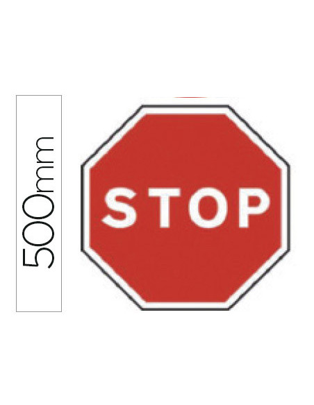 PICTOGRAMA SYSSA SEÑAL VIAL STOP EN ACERO GALVANIZADO 500 MM