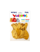 GLOBO 100% LATEX BIODEGRADABLE MET.ORO 15 UD.